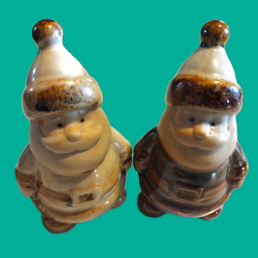 Stoneware woodsman Santa's